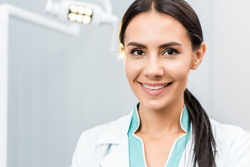 Dentist smiling